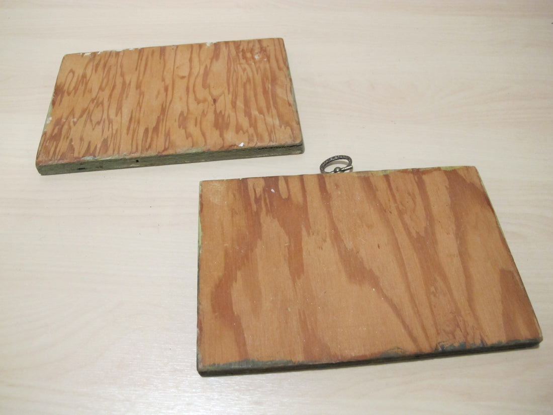 Framed Still Life Painting Art on Wood Mushroom and Radish