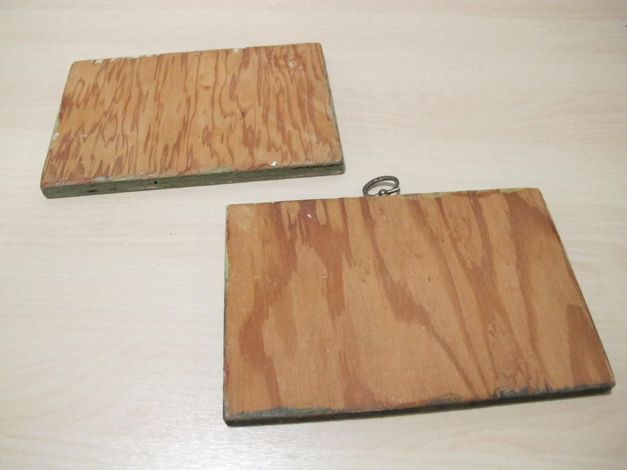 Framed Still Life Painting Art on Wood Mushroom and Radish