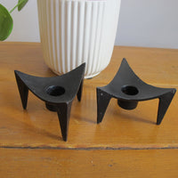 Cast Iron Candle Holders Midcentury (Set of 2)