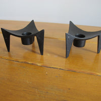 Cast Iron Candle Holders Midcentury (Set of 2)