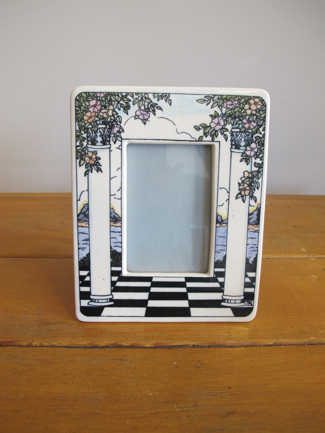 1980's Santa Barbara Ceramic Design Frame Hand Painted