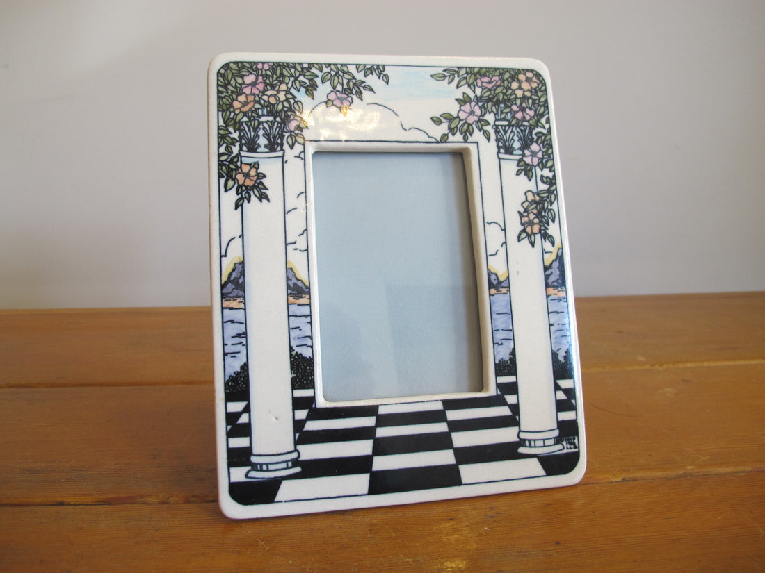 1980's Santa Barbara Ceramic Design Frame Hand Painted