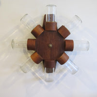 Midcentury Rotating Wall Spice Rack Danish Atomic with 8 Jars