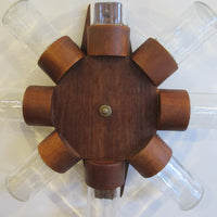 Midcentury Rotating Wall Spice Rack Danish Atomic with 8 Jars