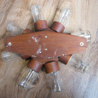 Midcentury Rotating Wall Spice Rack Danish Atomic with 8 Jars