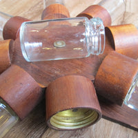 Midcentury Rotating Wall Spice Rack Danish Atomic with 8 Jars