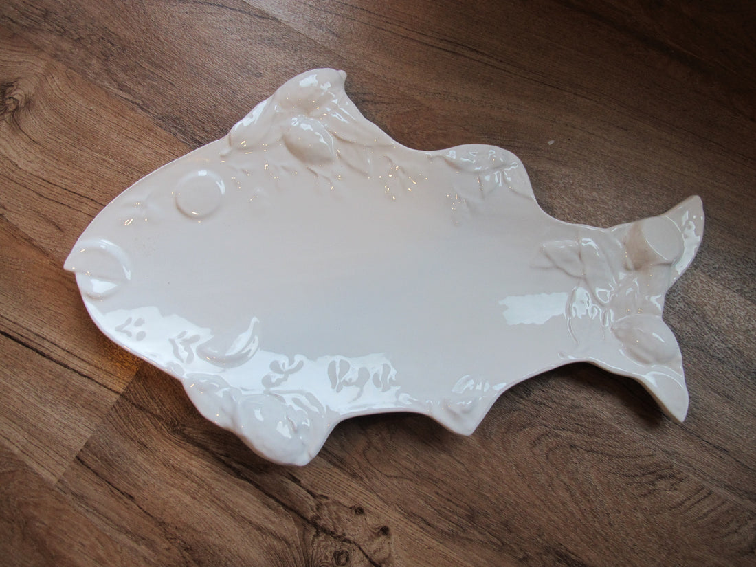 Terracotta Fish Platter Italy Vintage Ceramic Studio Pottery