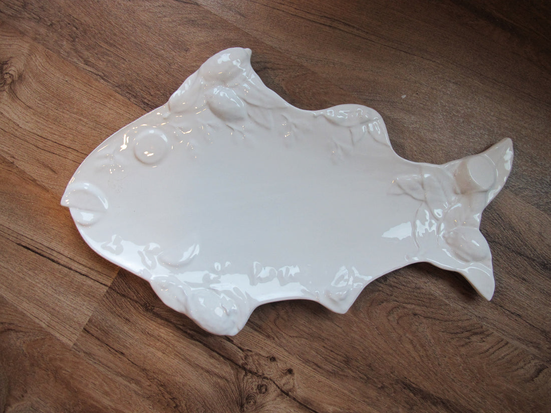 Terracotta Fish Platter Italy Vintage Ceramic Studio Pottery