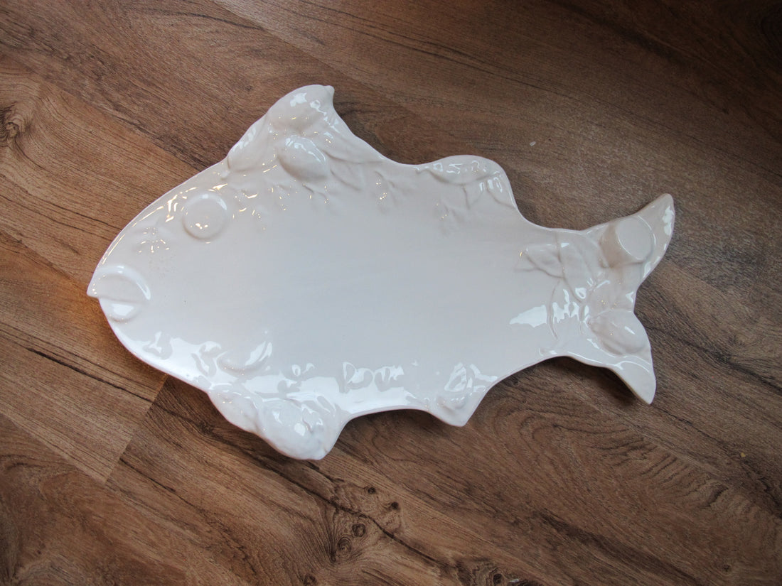 Terracotta Fish Platter Italy Vintage Ceramic Studio Pottery