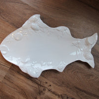 Terracotta Fish Platter Italy Vintage Ceramic Studio Pottery