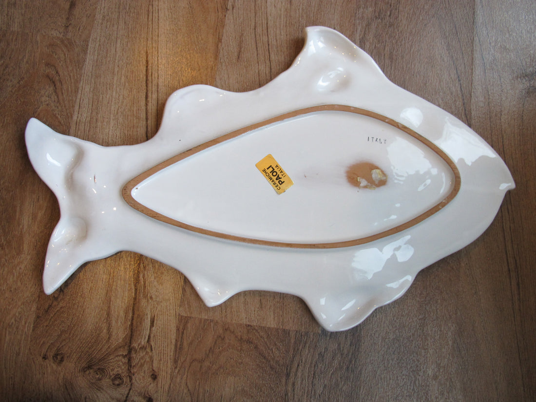 Terracotta Fish Platter Italy Vintage Ceramic Studio Pottery