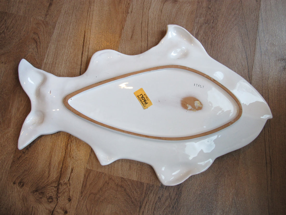 Terracotta Fish Platter Italy Vintage Ceramic Studio Pottery