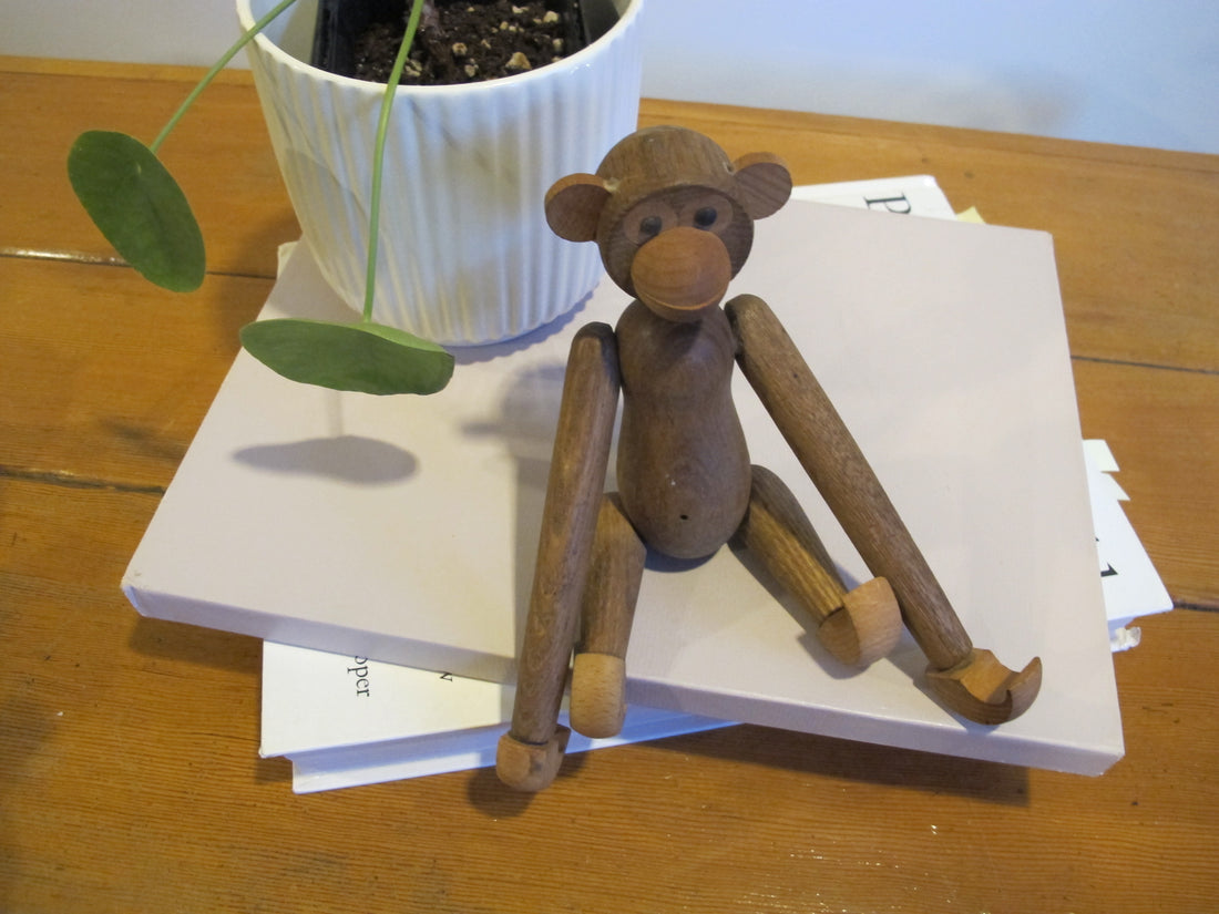 Wood Monkey Vintage Japan Toy