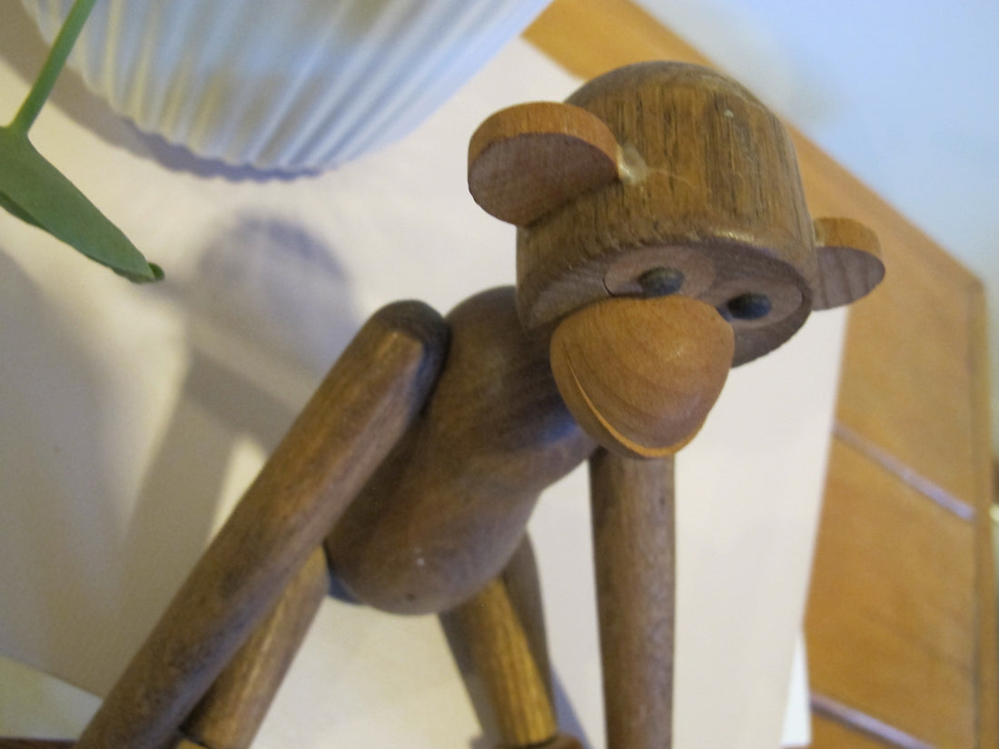 Wood Monkey Vintage Japan Toy