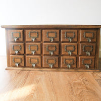 15 Drawer Hardware Cabinet Card Catalog Antique Vintage