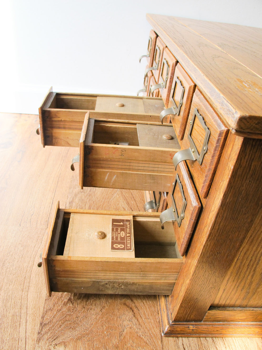 15 Drawer Hardware Cabinet Card Catalog Antique Vintage
