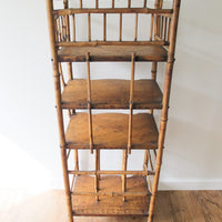 Tortoise Shell Bamboo Bookshelf Antique