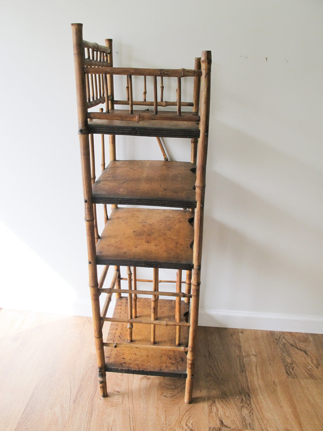Tortoise Shell Bamboo Bookshelf Antique