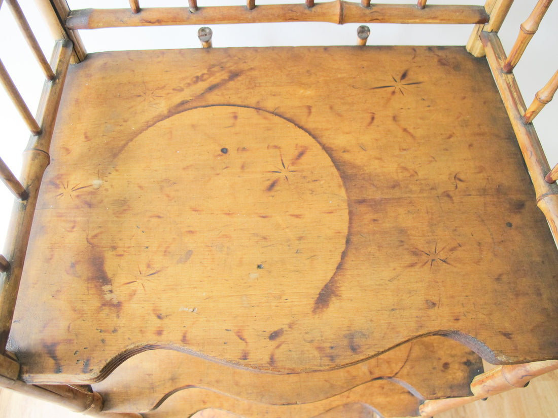 Tortoise Shell Bamboo Bookshelf Antique
