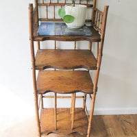 Tortoise Shell Bamboo Bookshelf Antique