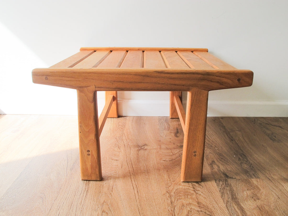 Wood Slat Bench Table Japanese Antique Vintage