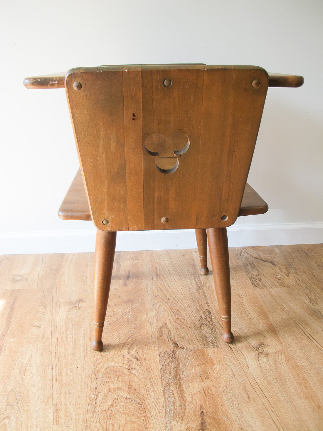 Danish Style Wood Side Table Two-Tier Vintage Antique