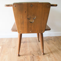 Danish Style Wood Side Table Two-Tier Vintage Antique