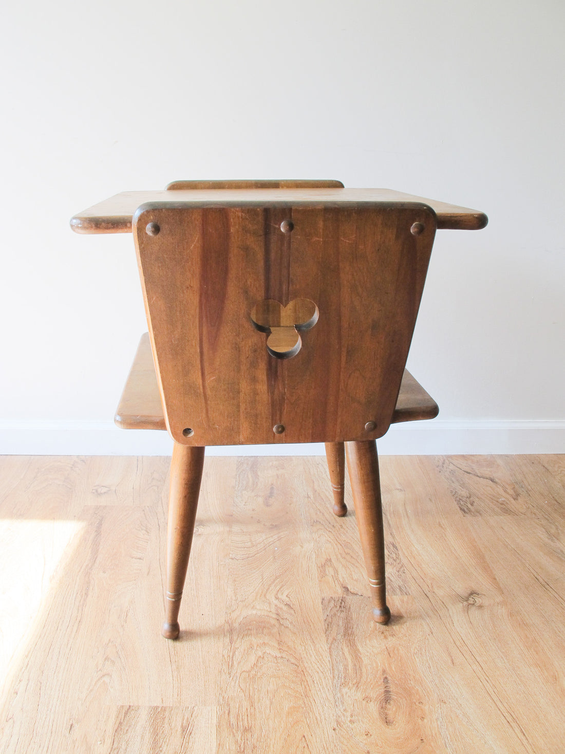 Danish Style Wood Side Table Two-Tier Vintage Antique
