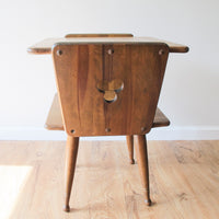Danish Style Wood Side Table Two-Tier Vintage Antique