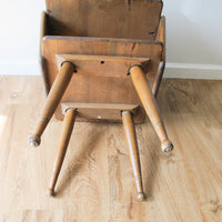 Danish Style Wood Side Table Two-Tier Vintage Antique
