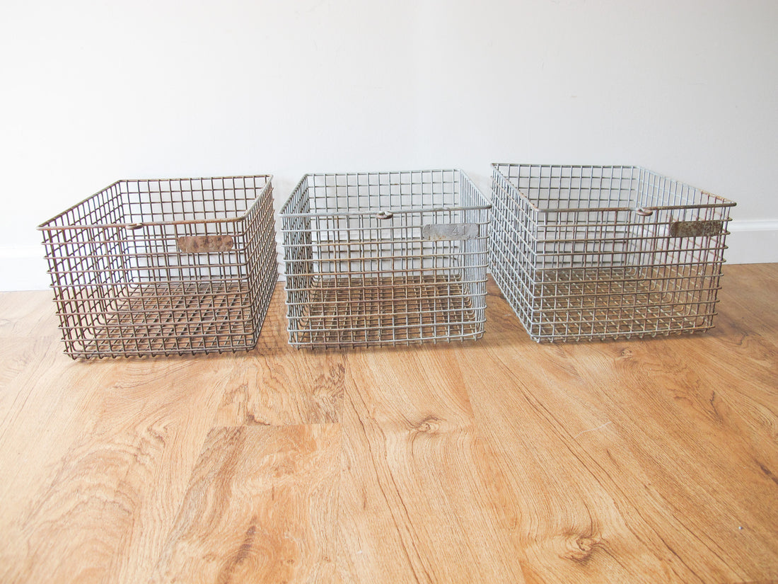 Wire Locker Baskets Vintage (Sold Individually)