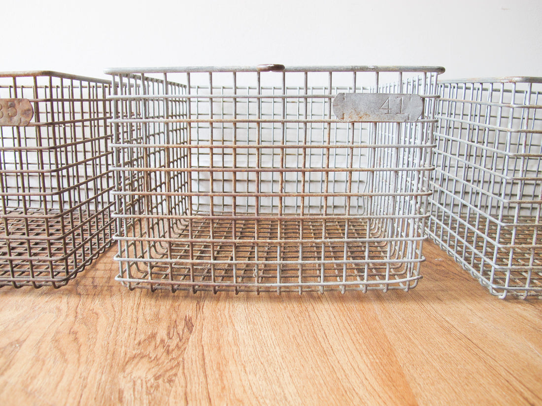 Wire Locker Baskets Vintage (Sold Individually)