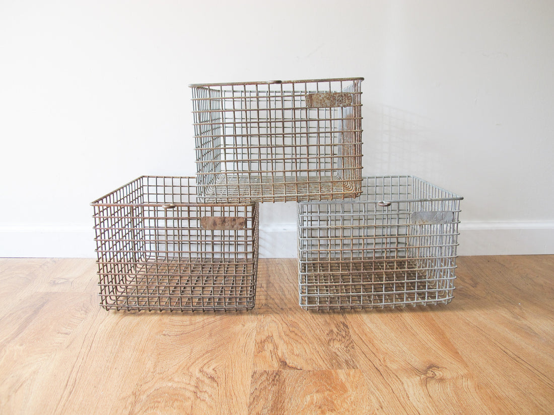 Wire Locker Baskets Vintage (Sold Individually)