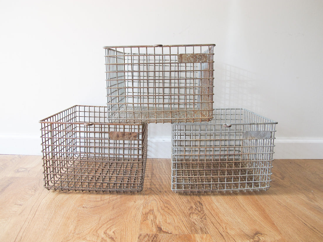 Wire Locker Baskets Vintage (Sold Individually)