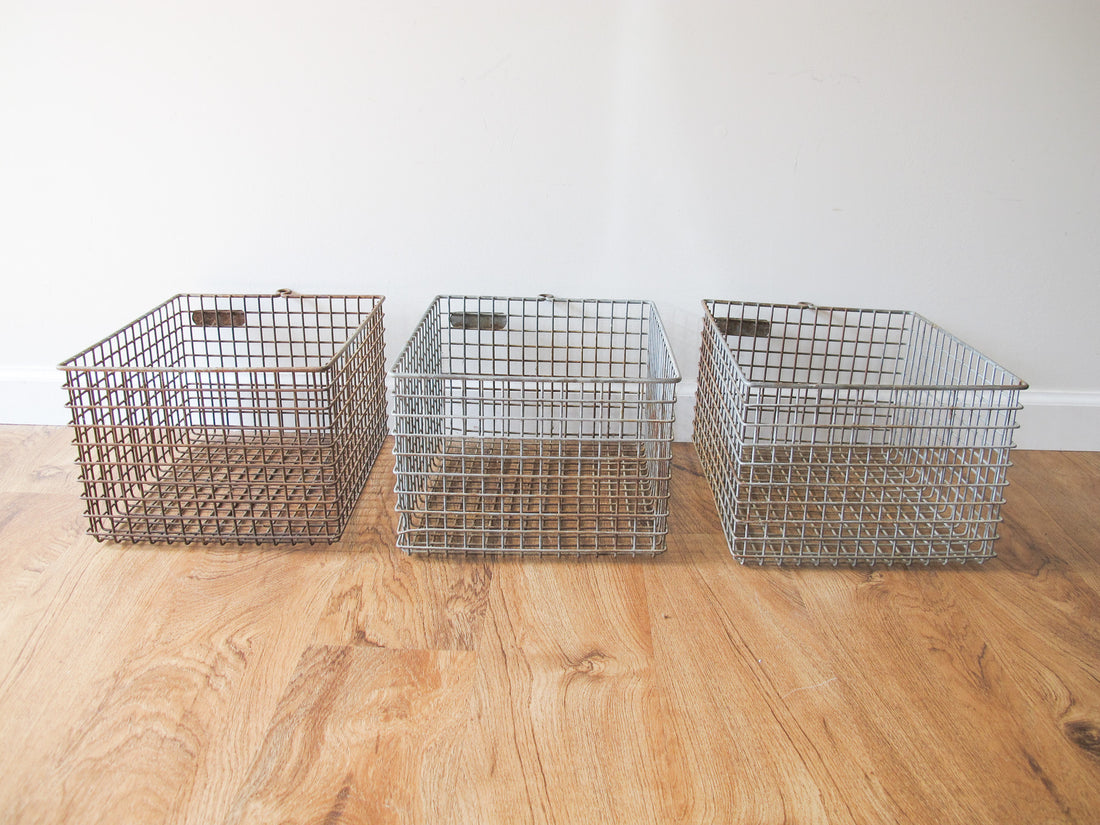 Wire Locker Baskets Vintage (Sold Individually)