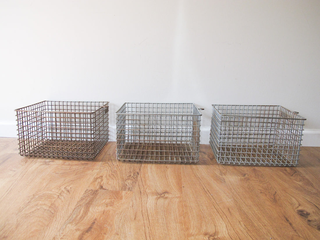 Wire Locker Baskets Vintage (Sold Individually)