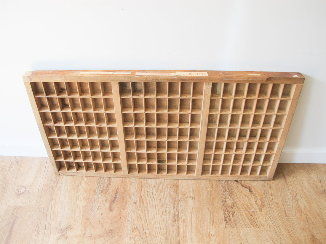 Wood Print Drawer Wall Shelf Antique Printers Shelf