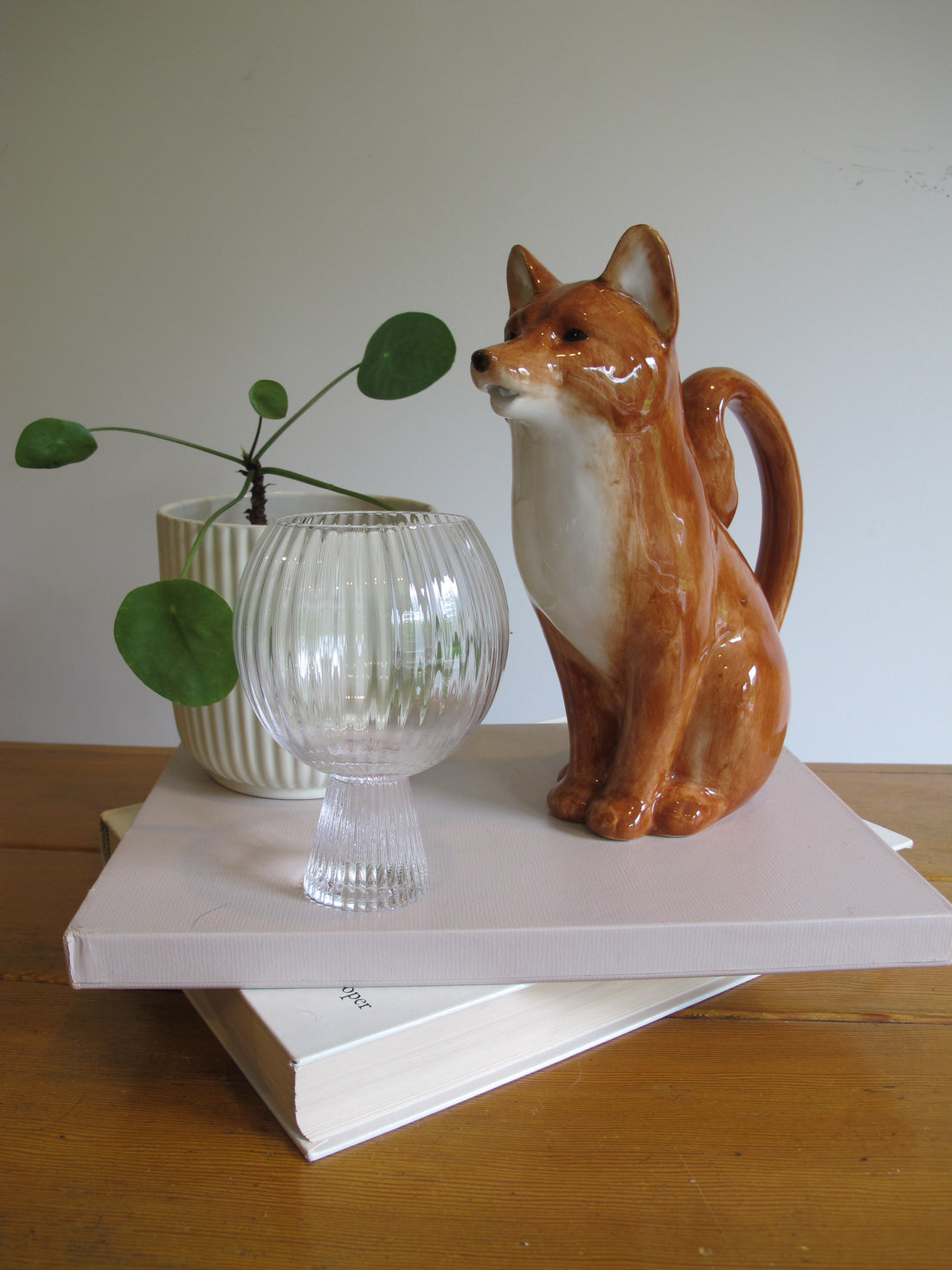 Fox Ceramic Water Pitcher – Hand-Painted Animal Stoneware Jug