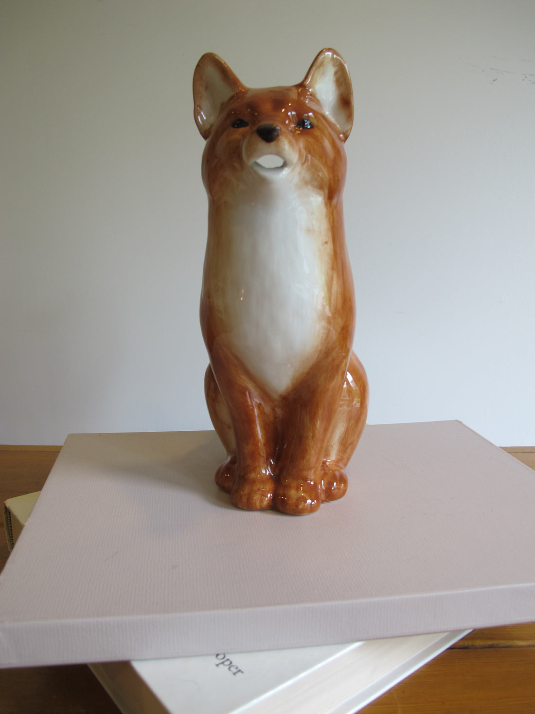 Fox Ceramic Water Pitcher – Hand-Painted Animal Stoneware Jug
