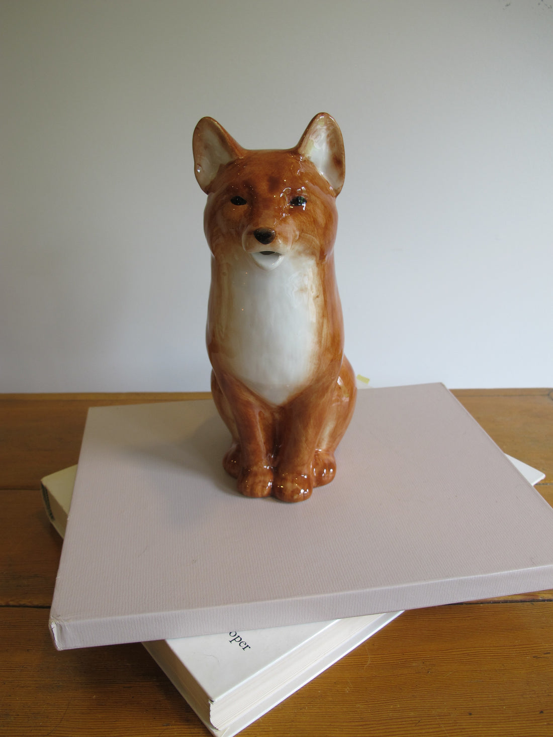 Fox Ceramic Water Pitcher – Hand-Painted Animal Stoneware Jug