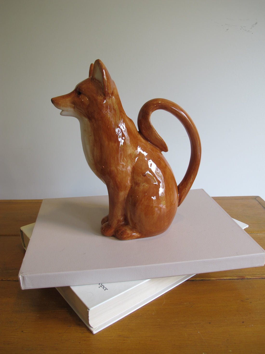 Fox Ceramic Water Pitcher – Hand-Painted Animal Stoneware Jug