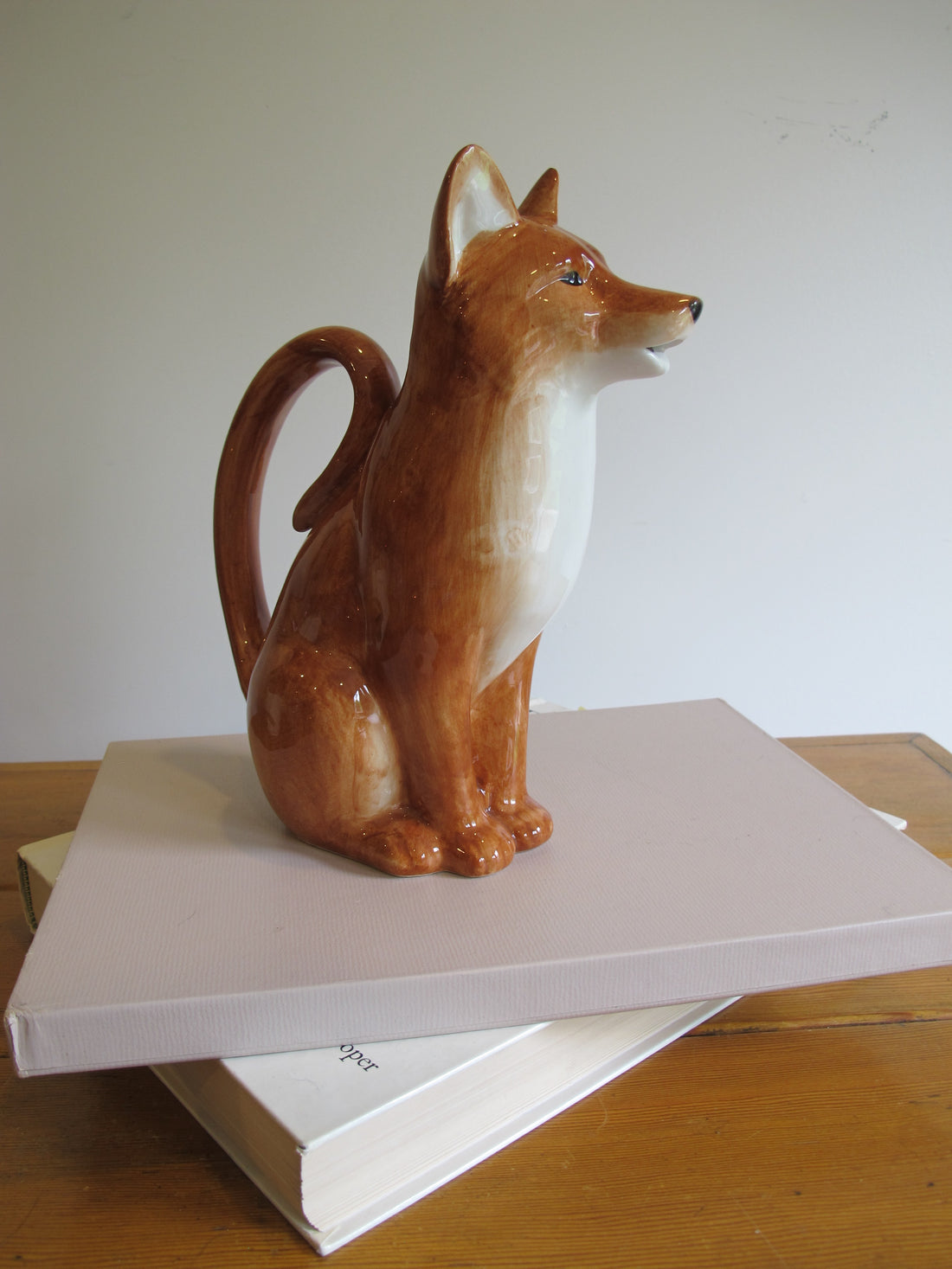 Fox Ceramic Water Pitcher – Hand-Painted Animal Stoneware Jug
