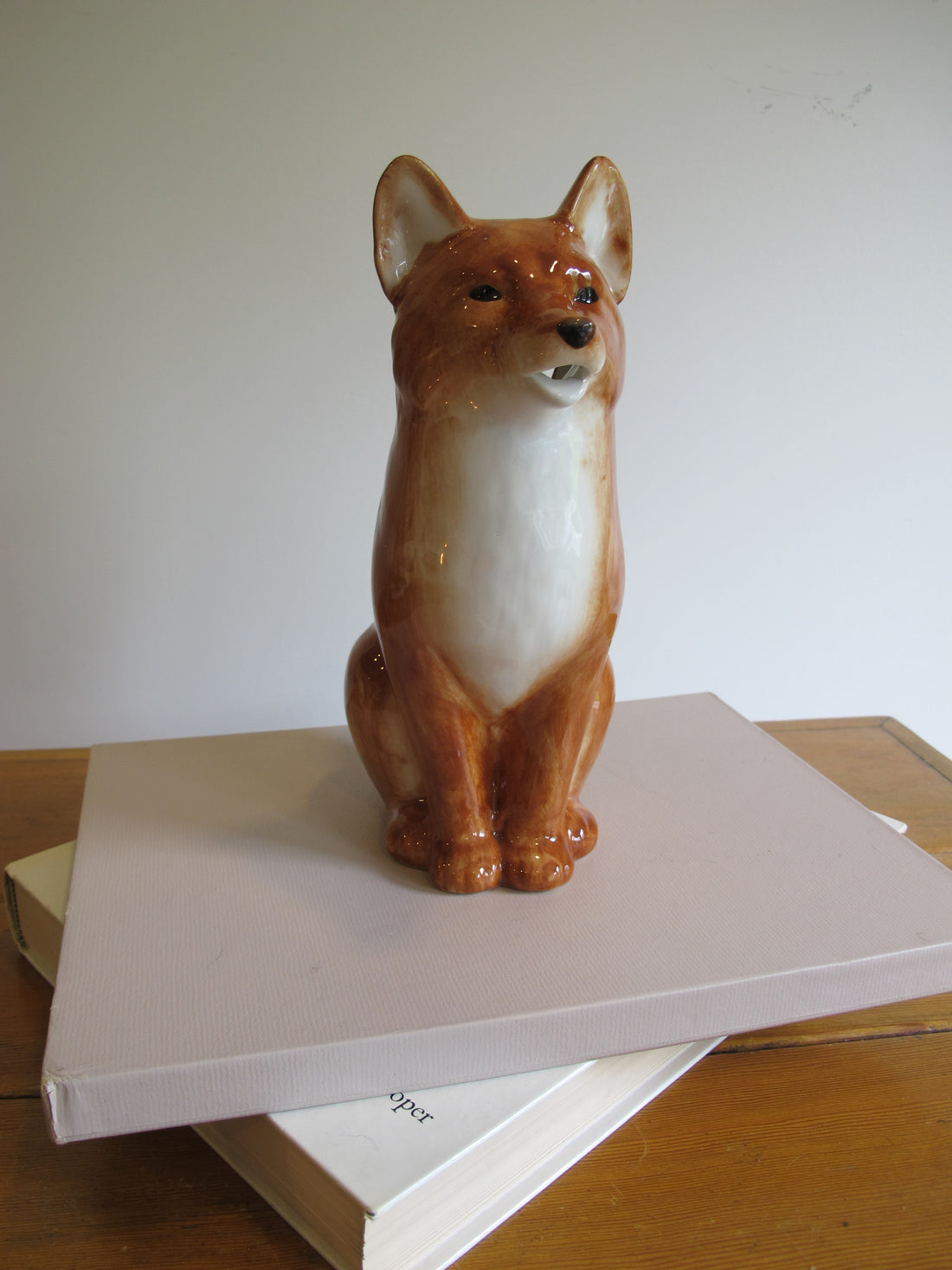 Fox Ceramic Water Pitcher – Hand-Painted Animal Stoneware Jug