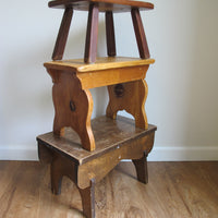 Antique Primitive Wood Stools – Rustic Handmade Seating & Display