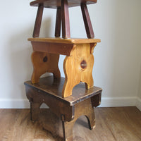 Antique Primitive Wood Stools – Rustic Handmade Seating & Display