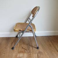 Vintage Folding Cane Kids Chair – Chrome Frame Child’s Folding Seat