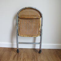 Vintage Folding Cane Kids Chair – Chrome Frame Child’s Folding Seat