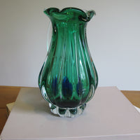Green Blue Murano Glass Pitcher Vintage
