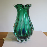 Green Blue Murano Glass Pitcher Vintage