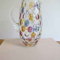 Vintage Speckled Glass Pitcher – Handblown Decorative Water Jug
